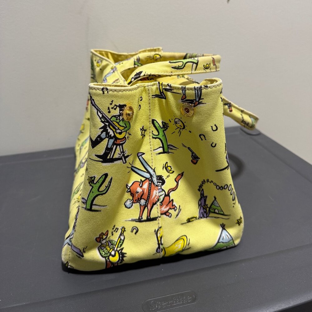 Prada Western Canapa Stampata Yellow Tote Bag - Picture 4 of 10